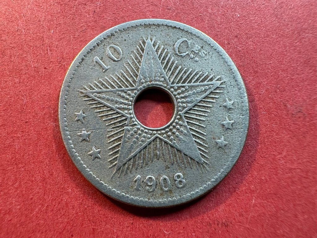 Onafhankelijke Staat Congo - 10 centiem 1908 (#314#), Postzegels en Munten, Munten | Afrika, Ophalen of Verzenden, Overige landen