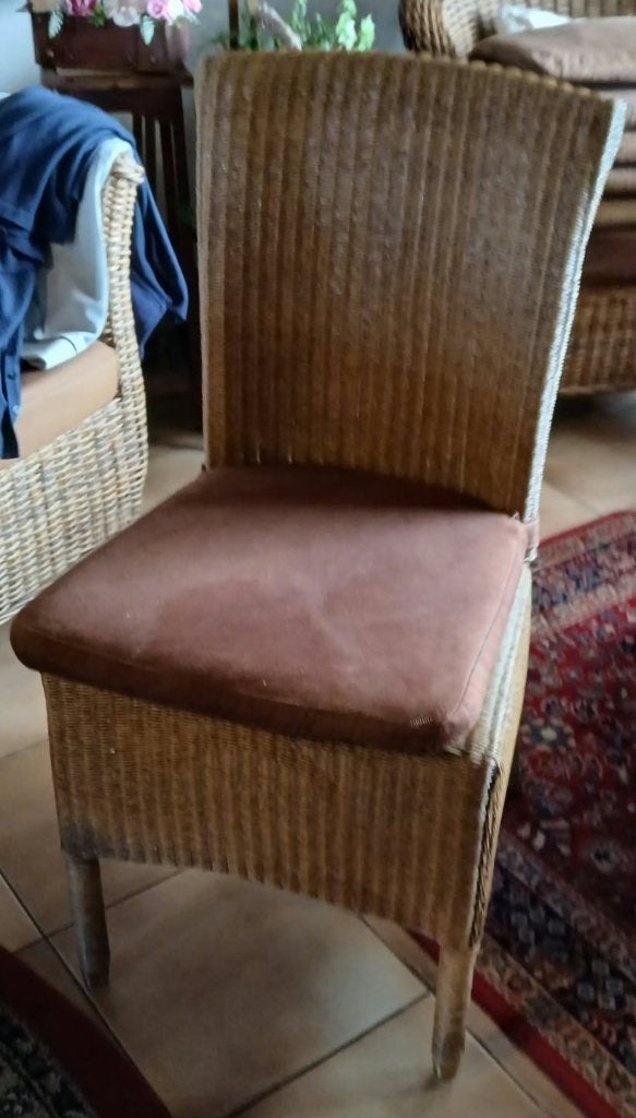 6 chaises de salle à manger en osier, Antiquités & Art, Enlèvement