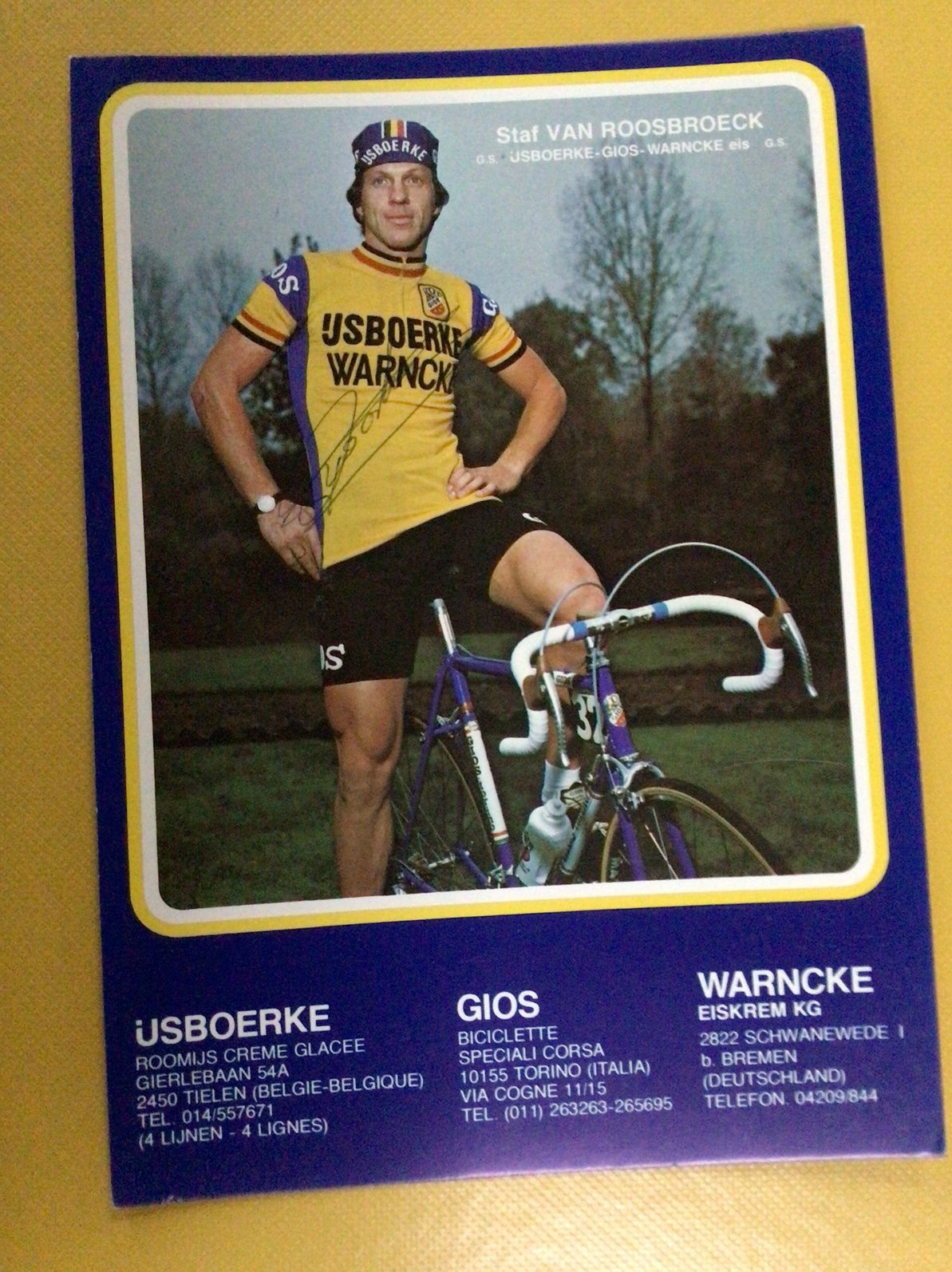 Wielerkaart team gios ijsboerke staf van roosbroeck signe, Ophalen of Verzenden, Zo goed als nieuw