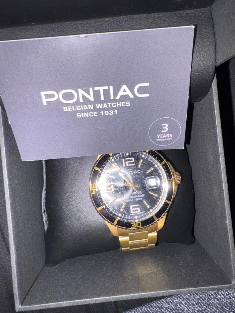 pontiac horloge nieuw met garanrtie, Handtassen en Accessoires, Ophalen, Polshorloge, Nieuw, Goud