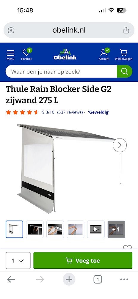 Te koop @ Thule zijwanden, Enlèvement, Comme neuf, Thule