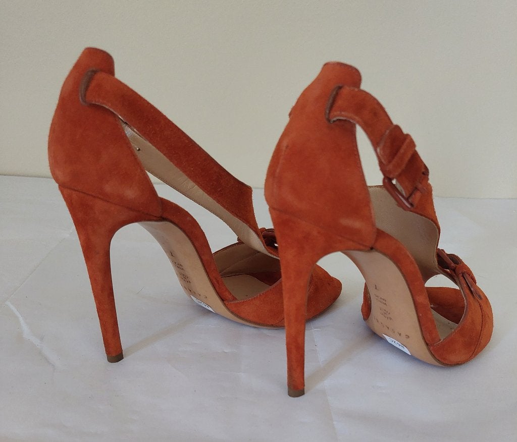 862C* Casadei - sexy sandales oranges high heel (37), Chaussures à haut talons, Porté, Envoi, Orange