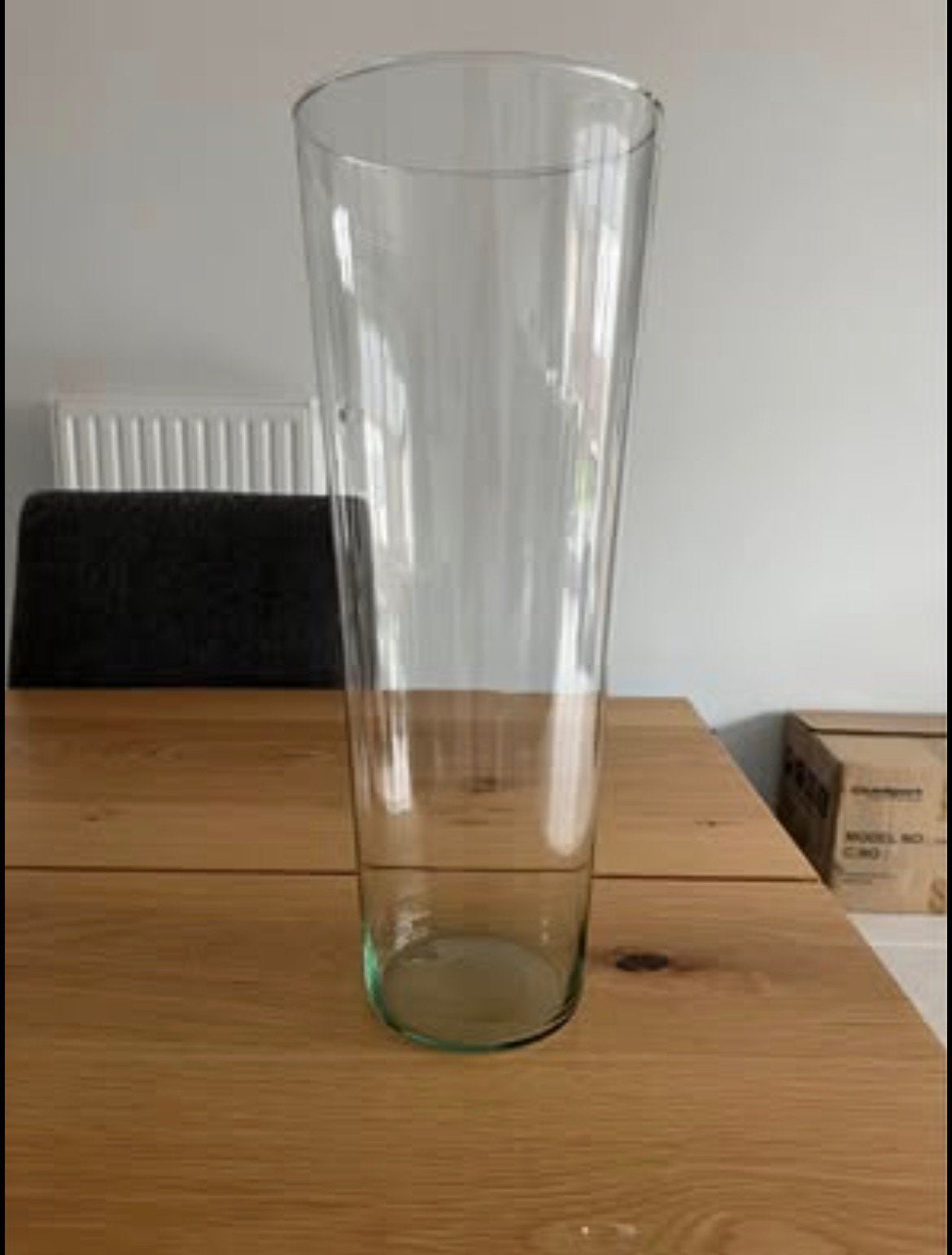 Vase en verre - forme évasée 15x40cm, Enlèvement, Comme neuf, Verre