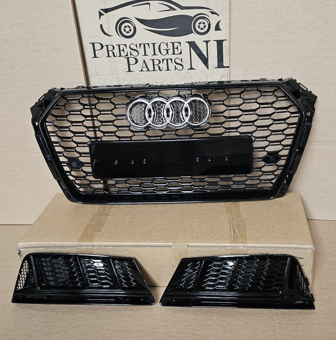 Grill Set + Roosters Audi A4 B9 8W RS LOOK GRILLE 2016-2019, Auto-onderdelen, -, Voor, Nieuw, Ophalen of Verzenden