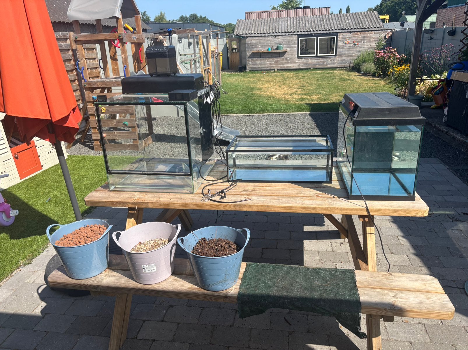 2 aquariums 1 terrarium zonder toebehoren, Ophalen, Gebruikt, Leeg aquarium, Juwel