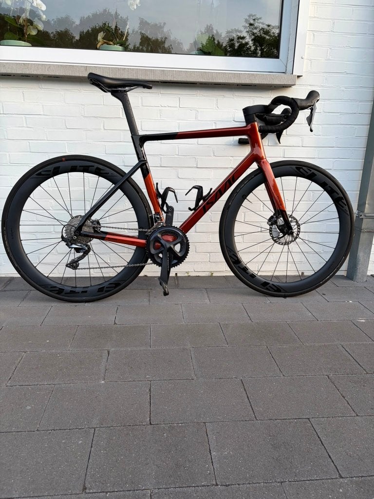 ISAAC Boson Quartz Red – maat L – Ultegra 11-speed, Fietsen en Brommers, Versnellingen, Zo goed als nieuw, Schijfrem, 53 tot 57 cm