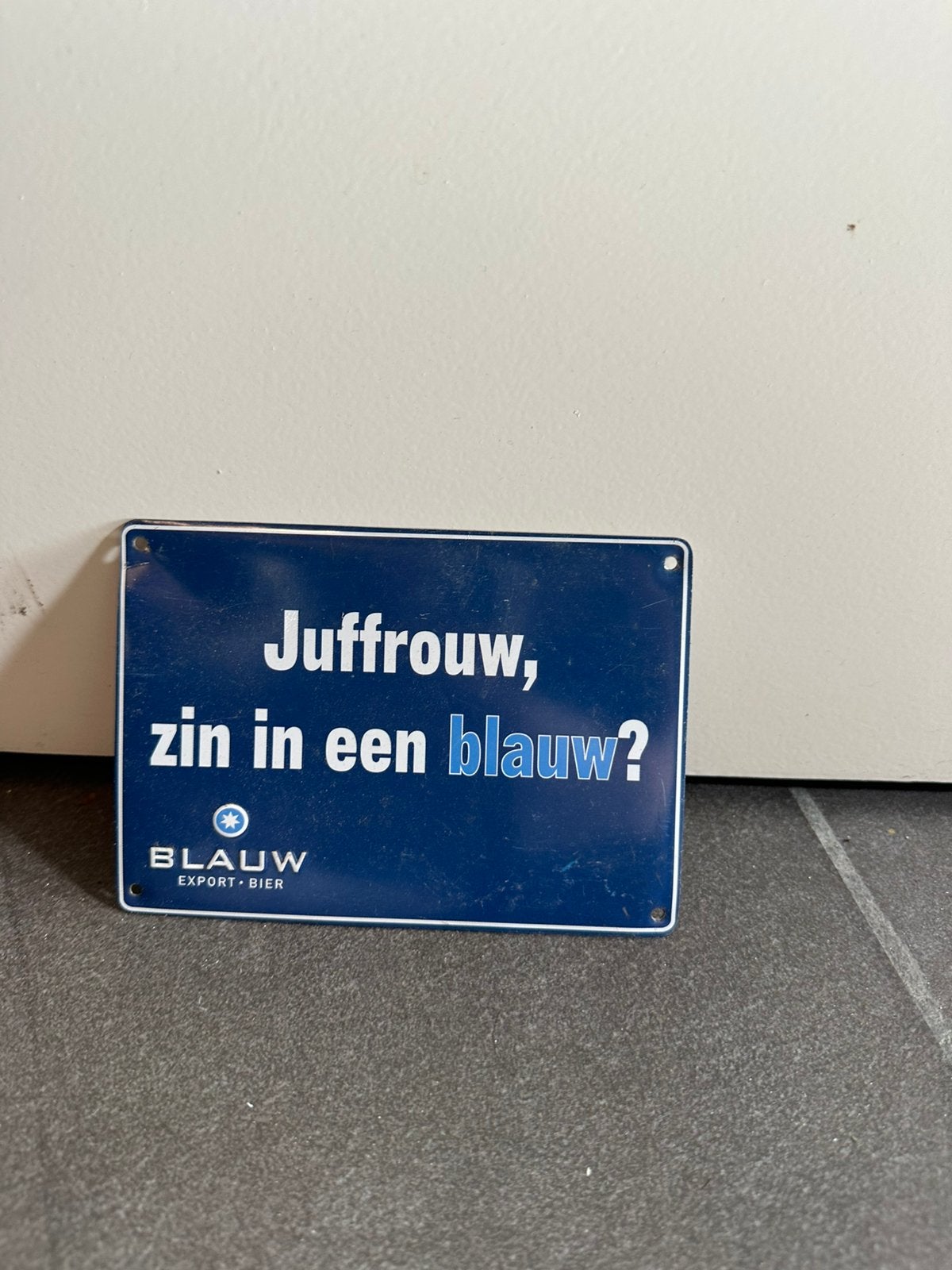 blauw reclamebord, Enlèvement ou Envoi, Comme neuf, Panneau publicitaire