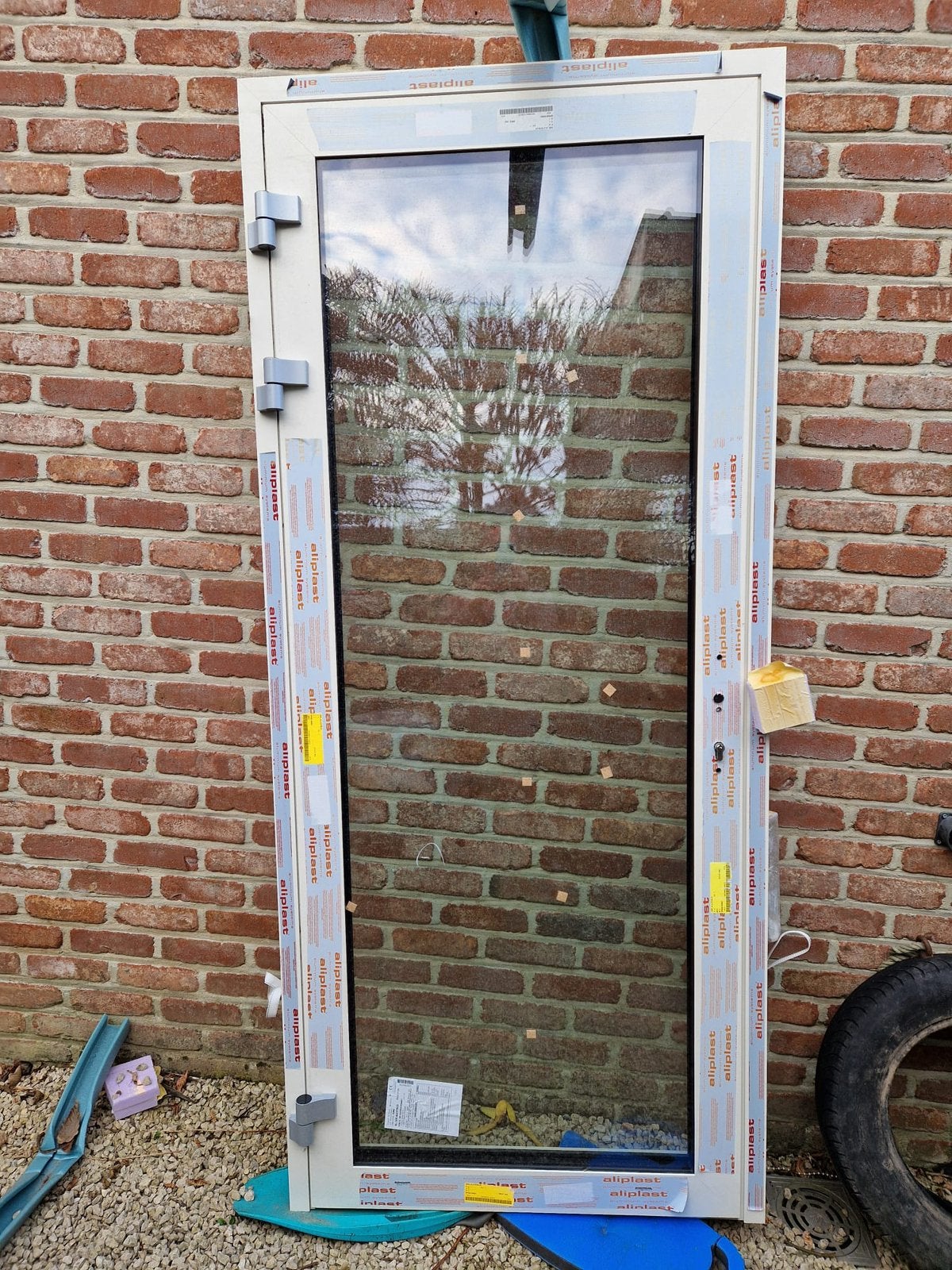 Porte en Aluminium triple Vitrage Couleur 9001, Enlèvement, Comme neuf, Aluminium