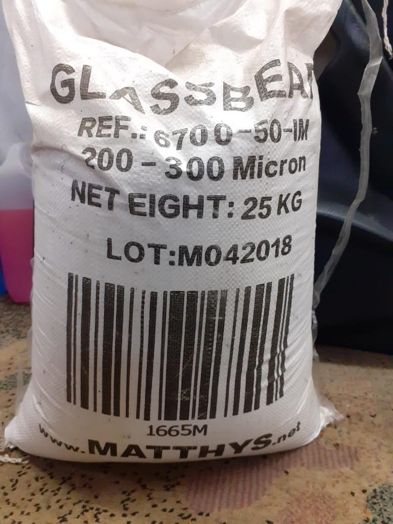25 kg zandstraal-glasparels 200-300 micron, Ophalen, Nieuw