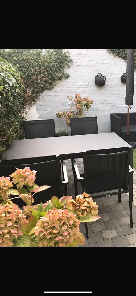 Tuintafel met stoelen, Tuin en Terras, Ophalen, Gebruikt