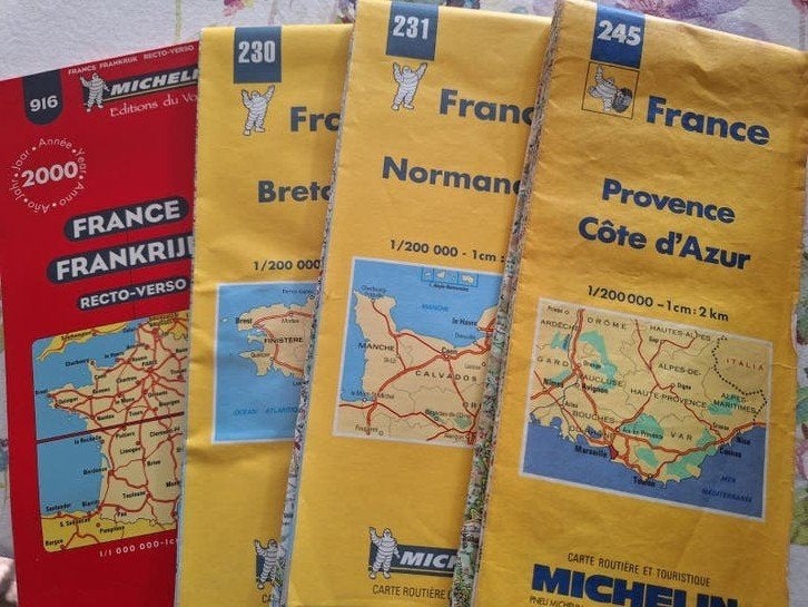 Cartes routières Michelin de la France, Michelin, Enlèvement, Utilisé, Carte géographique