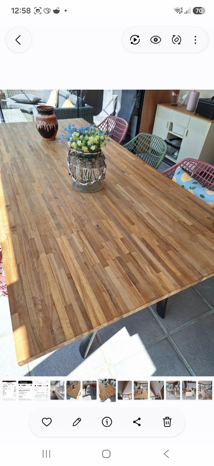 teakhouten tafel, Tuin en Terras, Terrasdelen en Vlonders, Ophalen, Zo goed als nieuw, Hout