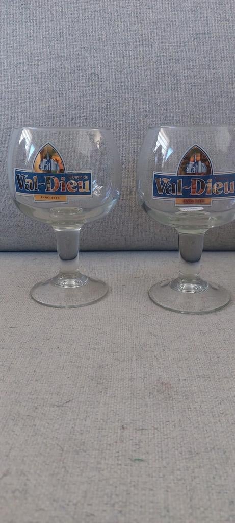 4 verres val dieu écriture doré 25cl, Collections, Enlèvement ou Envoi