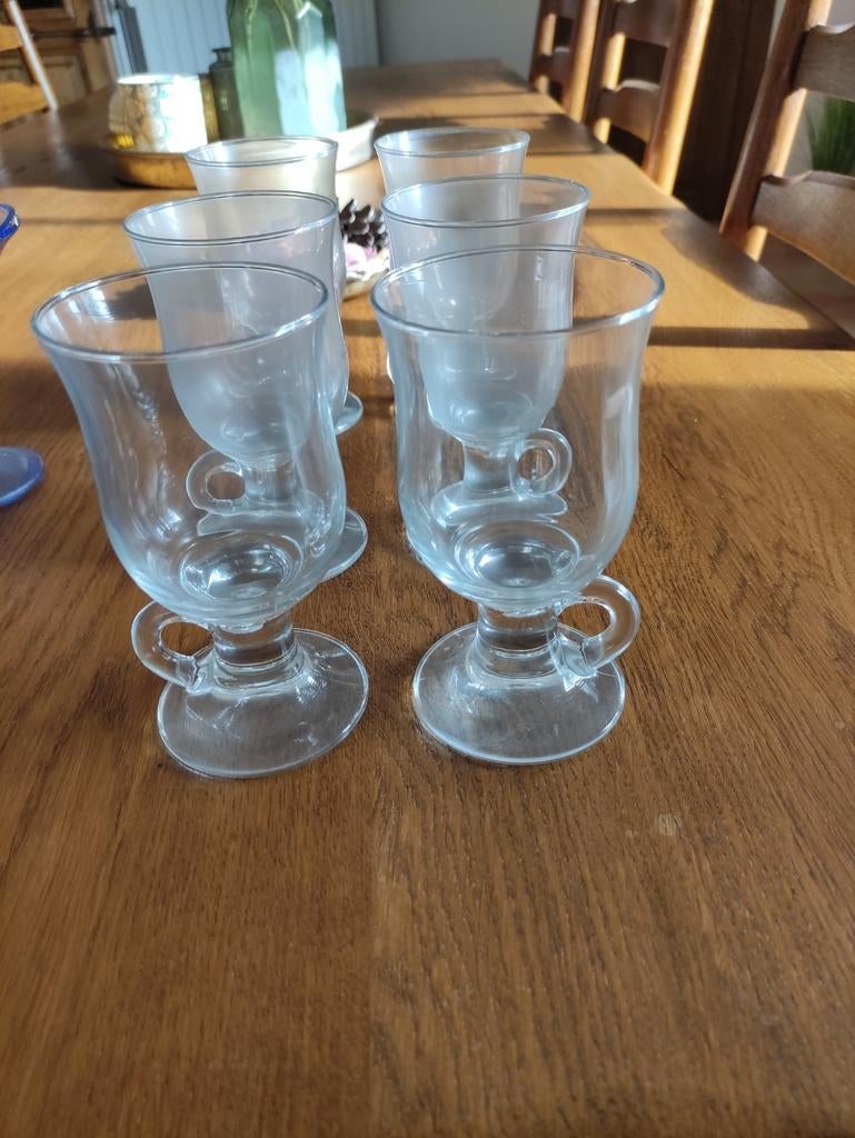6 Verres à vin chaud ou Irish coffee en verre transparent, Enlèvement