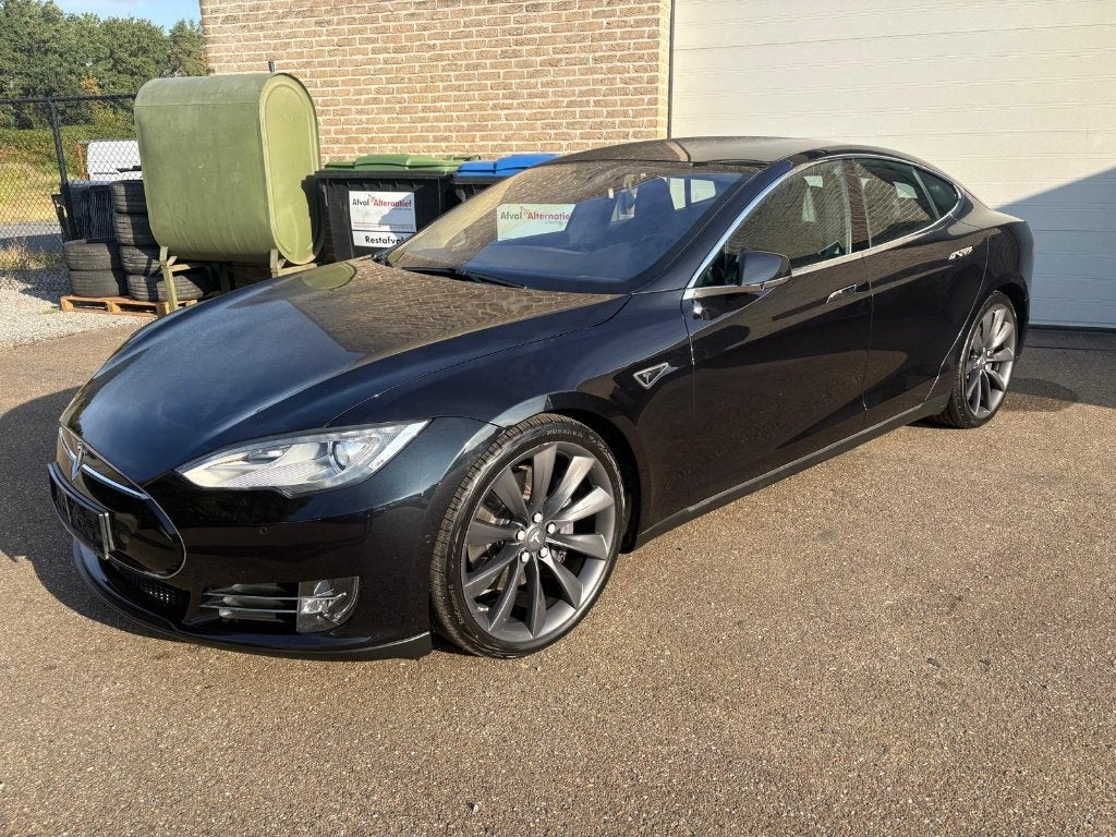 Tesla model S85D Free Supercharge SC01 Garantie, Auto's, Zwart, Model S, Zwart, Leder