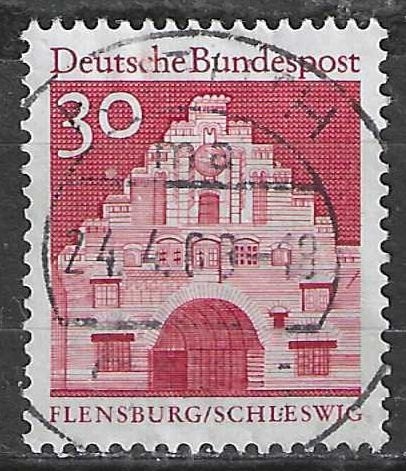Duitsland Bundespost 1967 - Yvert 386 - Nordertor (ST), Verzenden, Gestempeld