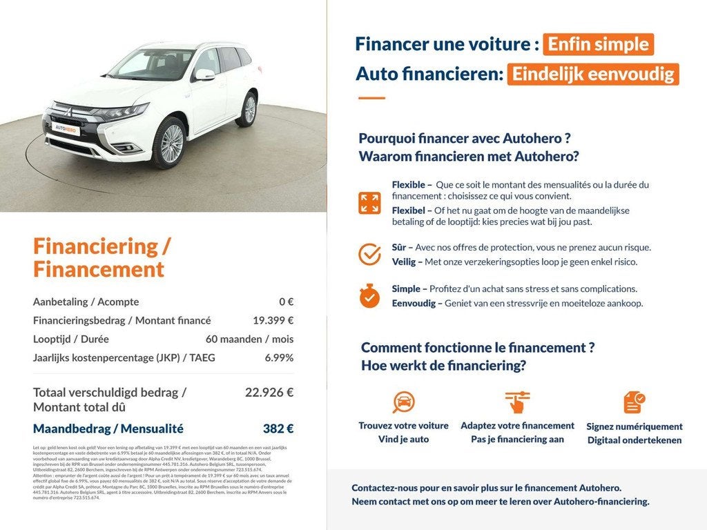 Mitsubishi Outlander 2.4 PHEV 4WD (automatique), Autos, Mitsubishi, Achat, Outlander, Euro 6, https://public.car-pass.be/vhr/bf9bb2b5-d2ab-4136-8cbc-1ba13685a6f4