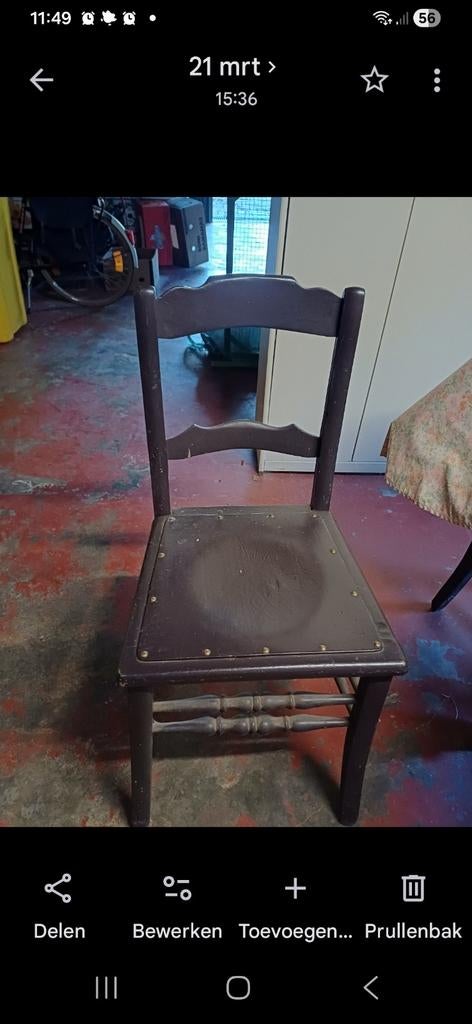 Gratis 4 oude stoelen, Ophalen