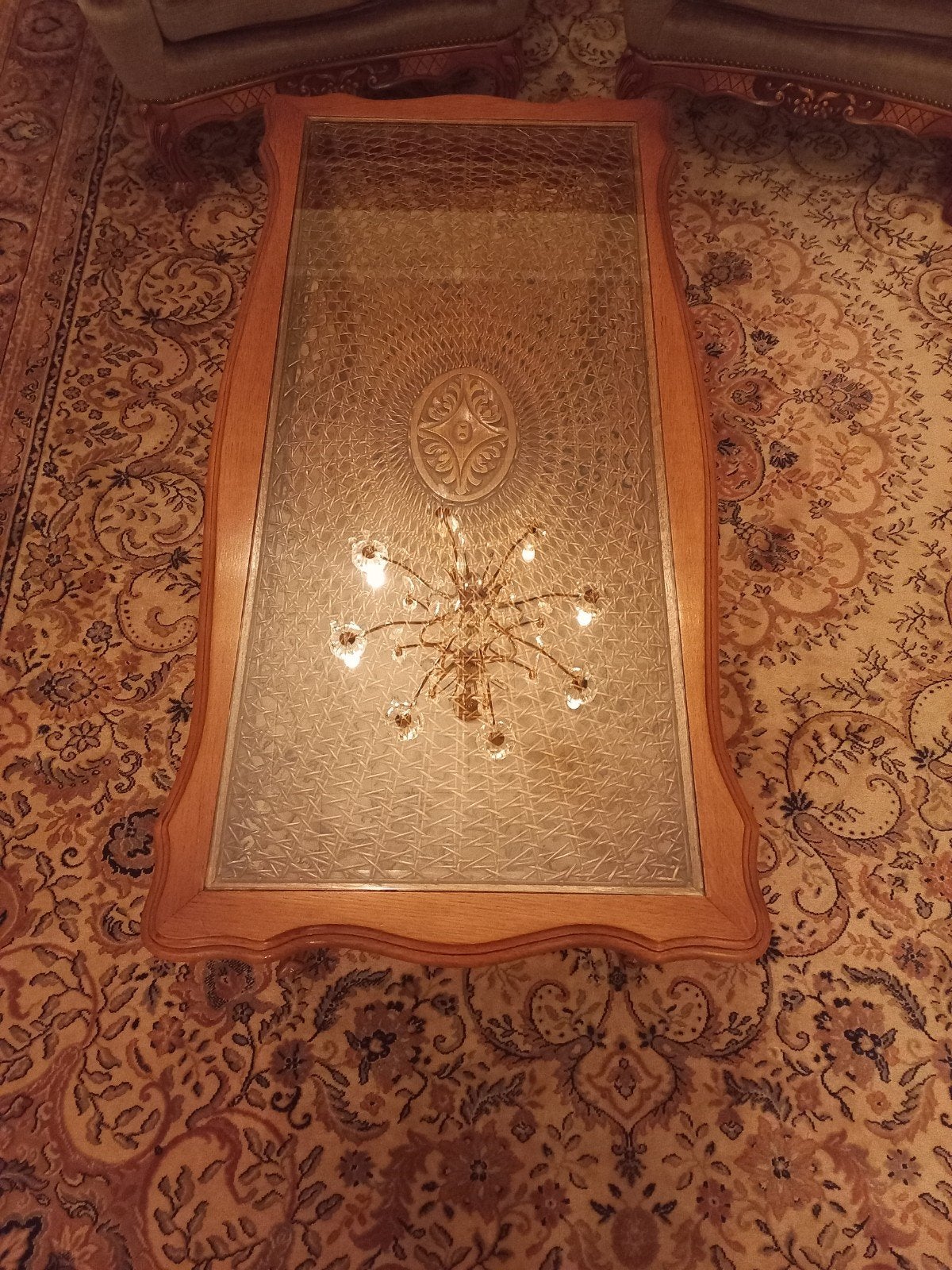 Salontafel Louis XV, Huis en Inrichting, Ophalen, Zo goed als nieuw, Rechthoekig, Glas
