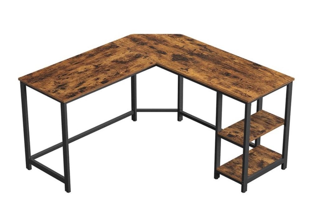 Bureau d'angle bois et métal noir VASAGLE, Maison & Meubles, 40 cm, Rehausseur, Comme neuf, Bois
