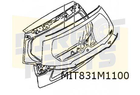 Mitsubishi Outlander achterklep (1/10-9/12) Origineel! 5801A, -, Nieuw, Ophalen of Verzenden, Achter