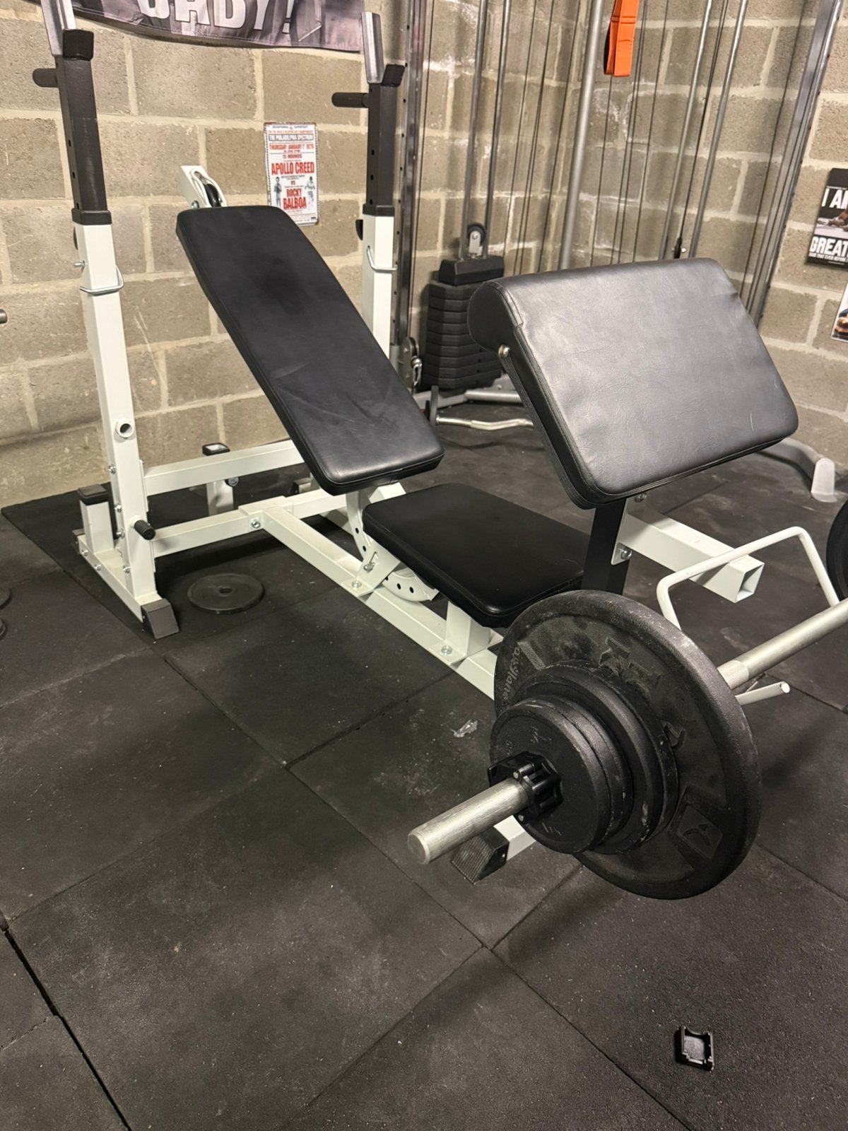 Benchpress + uitbreidingen €130, Sport en Fitness, Ophalen, Zo goed als nieuw