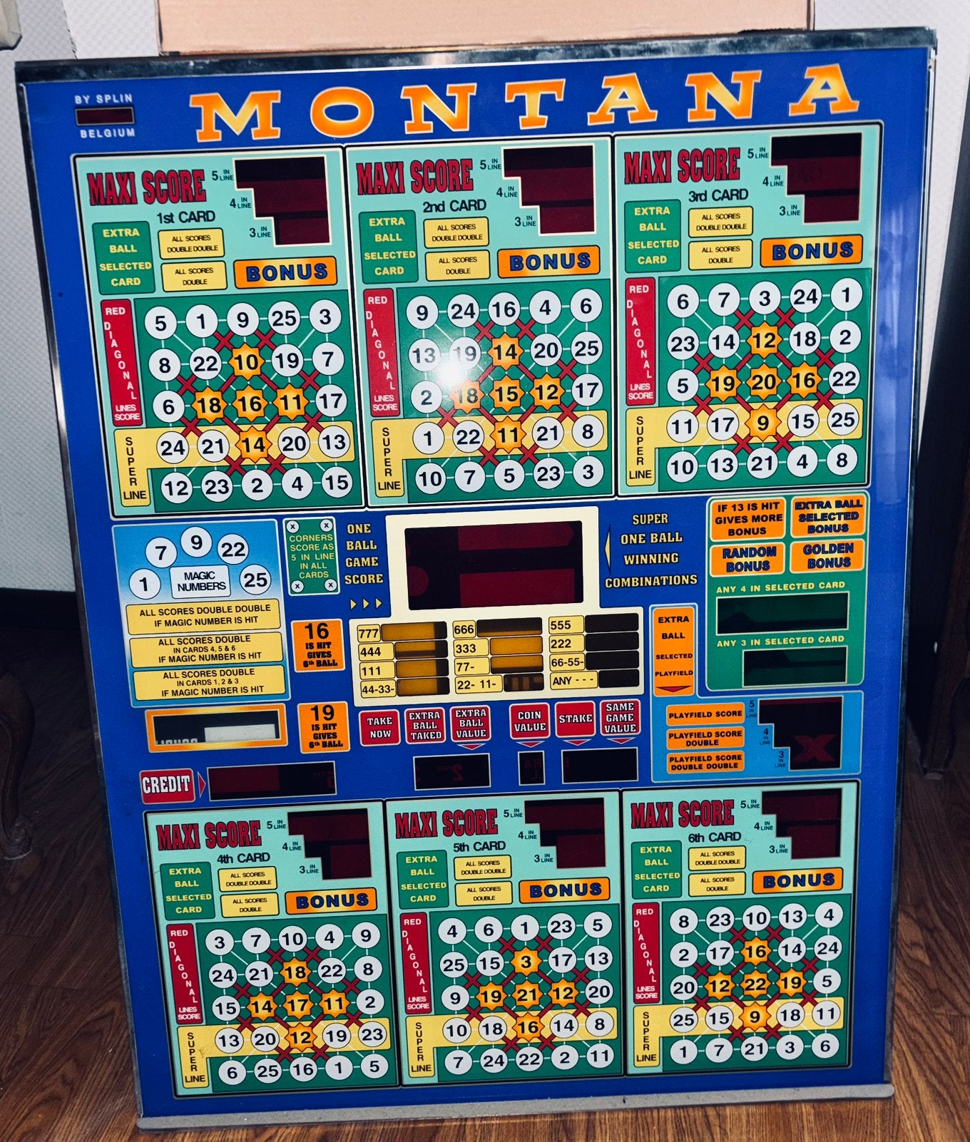 Ancienne vitre bingo Montana vintage – Splin Belgium, Enlèvement, Comme neuf