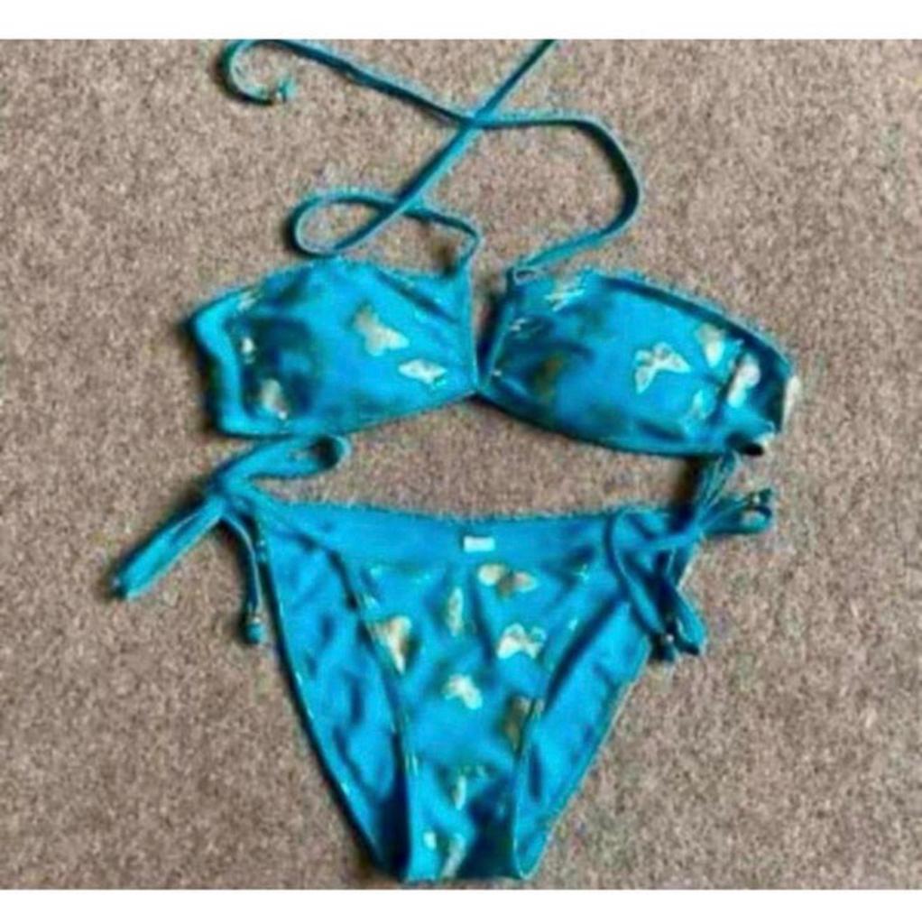 George Vlinders Butterfly Bikini "Blauw Goud" zwemmen Nieuw, Ophalen of Verzenden, Nieuw, Blauw, Bikini