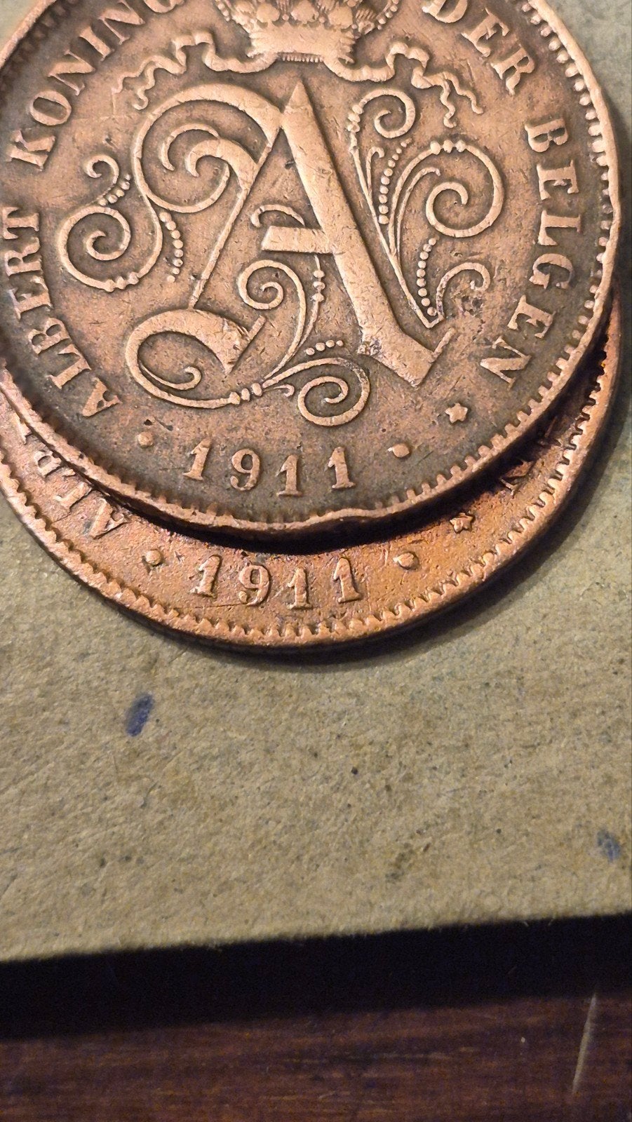 Twee munten van 1911 vl kijk beschrijving  en foto's, Postzegels en Munten, Munten | België, Ophalen of Verzenden, Overig, Setje