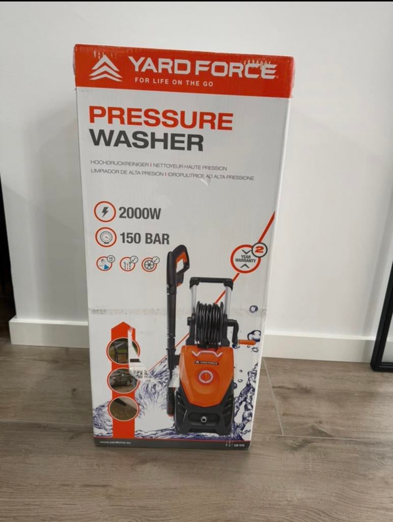 Yard force 150 bar hogedrukreiniger met accessoires, Tuin en Terras, Ophalen of Verzenden, Nieuw, Elektrisch