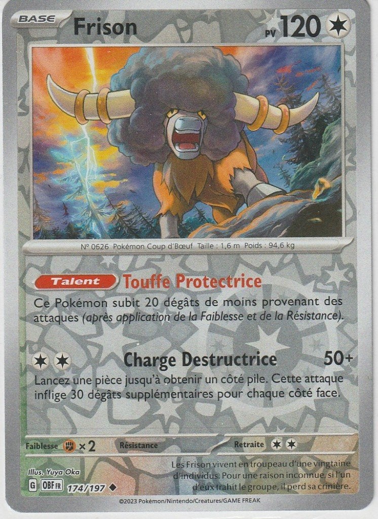 carte pokémon frison peu commune holo reverse - 1, Enlèvement ou Envoi, Comme neuf