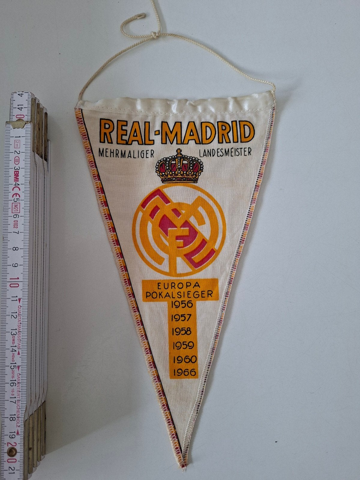 Bannière vintage du Real Madrid — Vainqueur de la Coupe d'Eu, Enlèvement ou Envoi