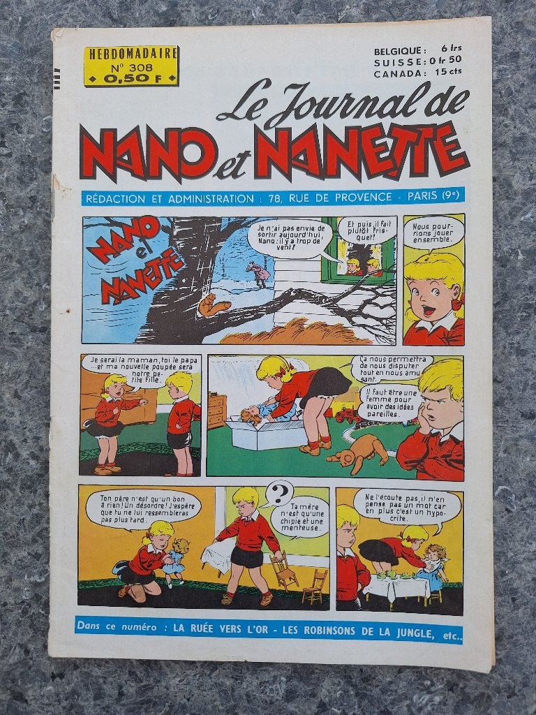 Châteaudun Journal Nano & Nanette 308 (1963), Enlèvement ou Envoi, Utilisé, Sports et Loisirs
