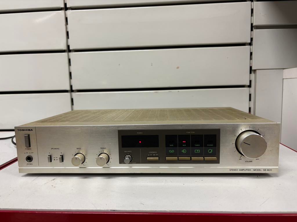 TOSHIBA SB-M20 Vintage versterker - zilver (jaren 80), Audio, Tv en Foto, Stereoketens, Ophalen of Verzenden, Gebruikt, Speakers