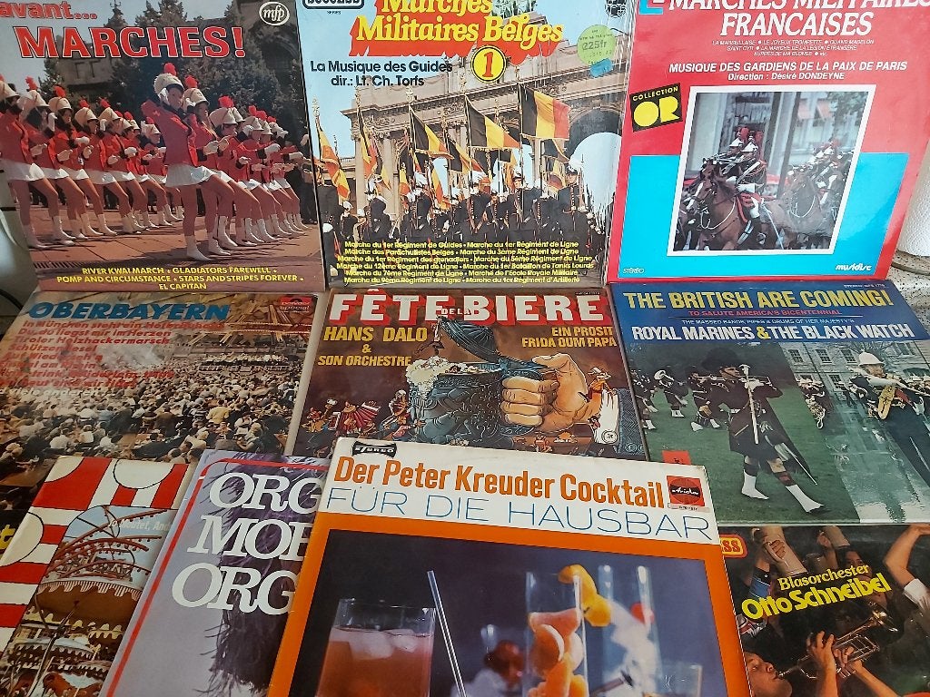 33t,marches militaires, fanfare, oberdayern, musette, Compilation, Utilisé, LP, 12 pouces