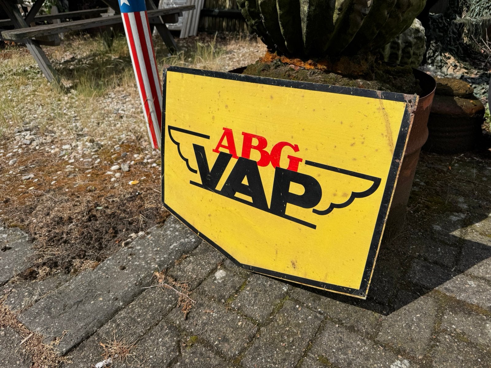 ABG VAP oud garage reclamebord, Ophalen of Verzenden, Gebruikt, Reclamebord