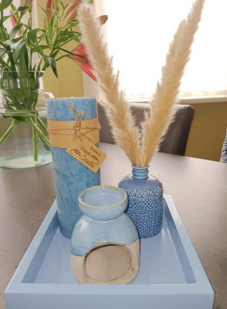 Lichtblauw decoratief setje, Huis en Inrichting, Ophalen of Verzenden, Nieuw