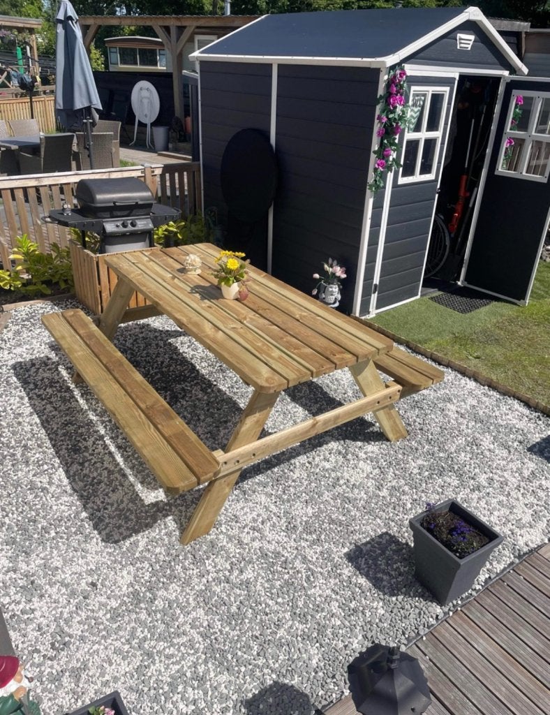 stevige picknicktafels - nieuw en geïmpregneerd, Jardin & Terrasse, Tables de pique-nique, Neuf, Enlèvement ou Envoi, Rectangulaire