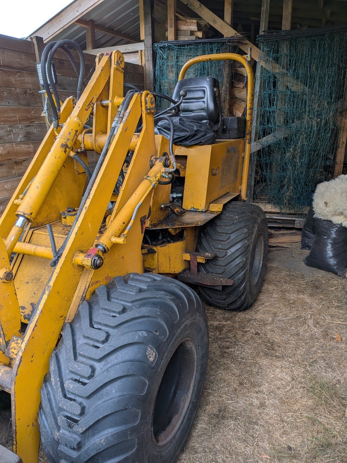 Schäffer minilader/kniklader – palletvorken + schep, Ophalen