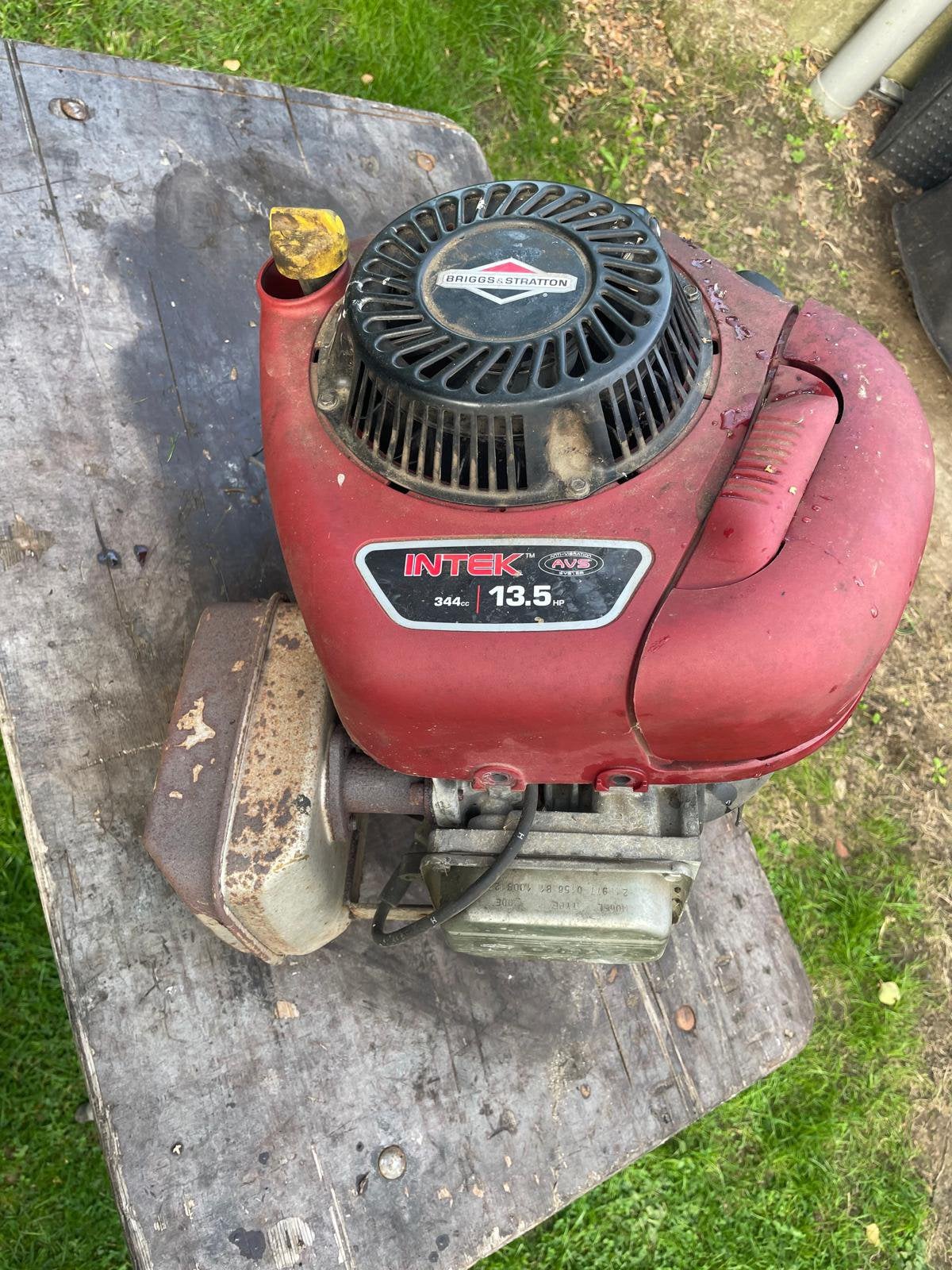 Briggs & Stratton motor 344 cc 13,5 hp, Tuin en Terras, Grasmaaiers, Ophalen, Cirkelmaaier, Gebruikt, Elektrische starter