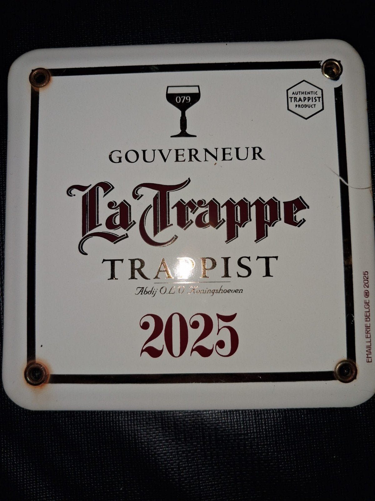 Emaille bordje la trappe, Verzamelen, Biermerken, Ophalen, La Trappe