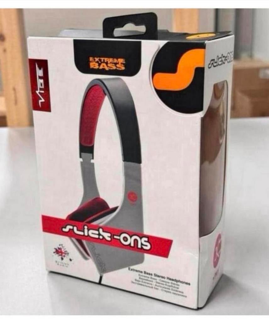 Vibe Slick Headphones On-Ear koptelefoon headset rood-zw-wi, Ophalen of Verzenden, Nieuw, Over oor (circumaural), Surround