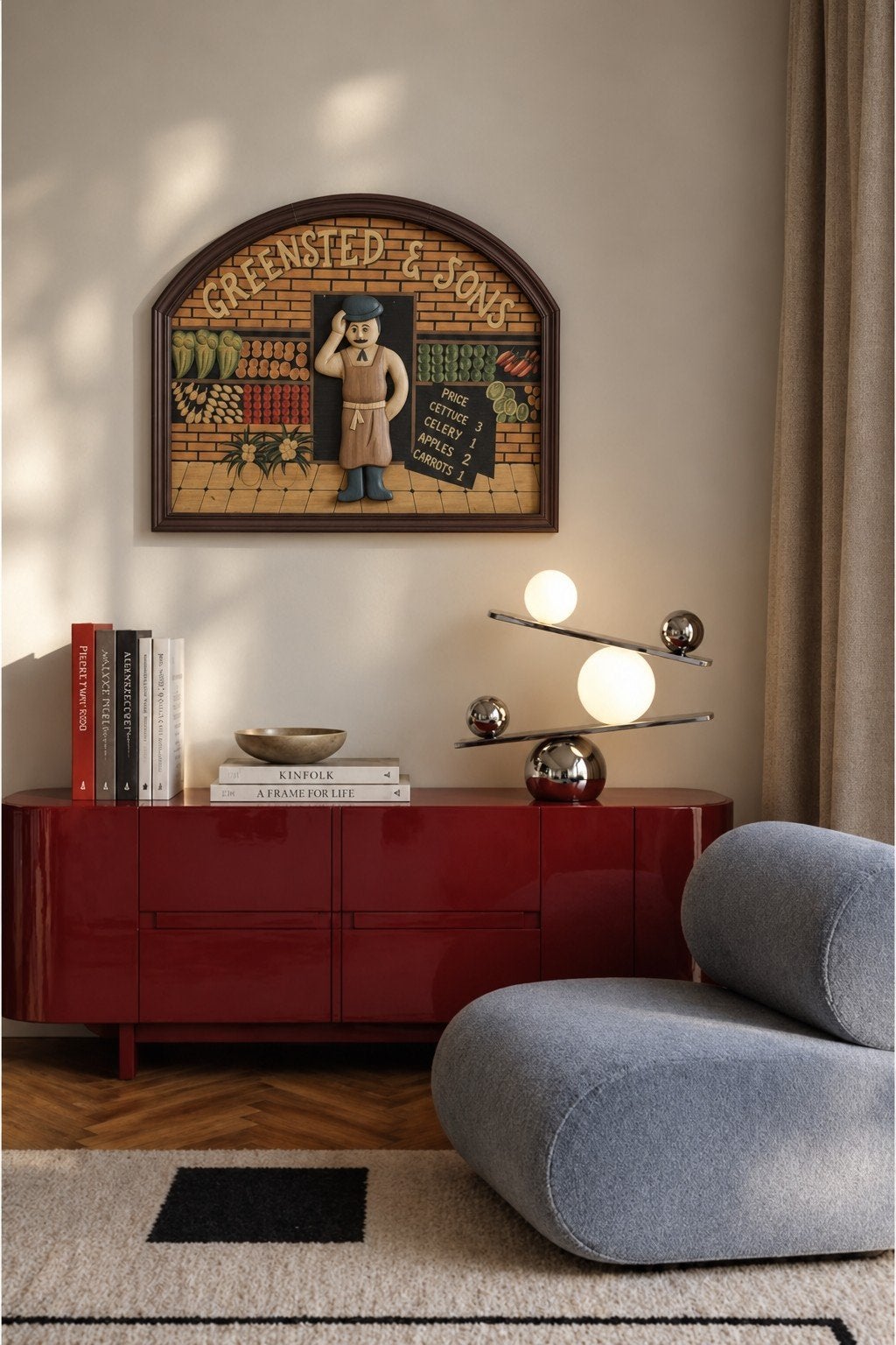 Prachtige handgemaakte houten wandplaat – “Greensted & Sons”, Ophalen of Verzenden