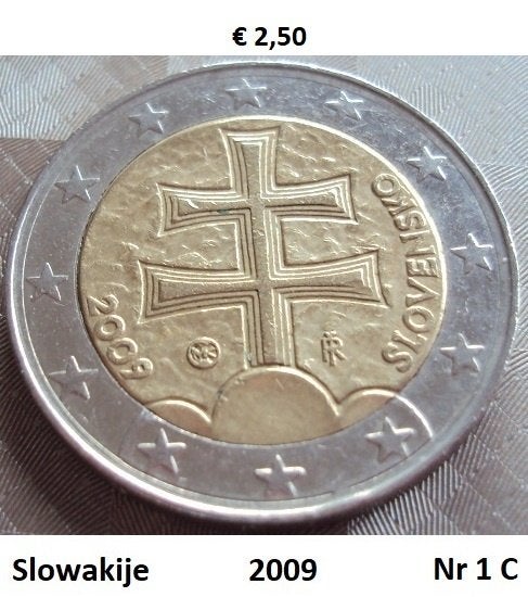 2 euromunten slowakije, Postzegels en Munten, Munten | Europa | Euromunten, Ophalen of Verzenden, Slowakije, 2 euro, Losse munt