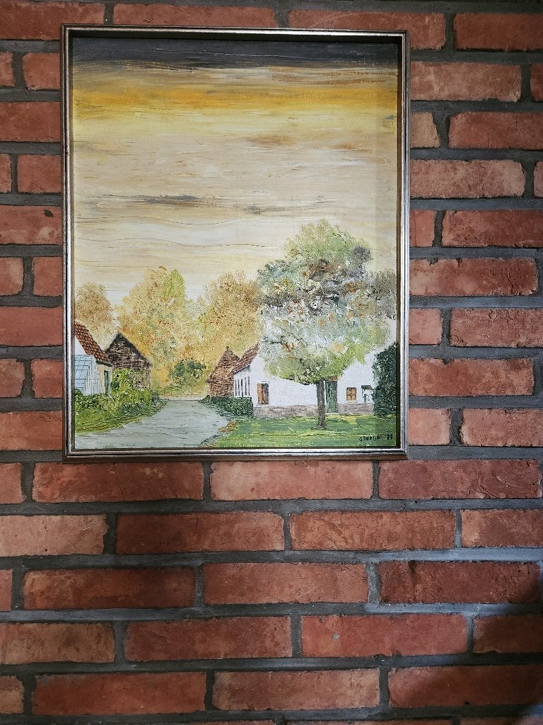 Boerjan, Peinture à l'huile, Enlèvement, Encadré, Paysage urbain / rural