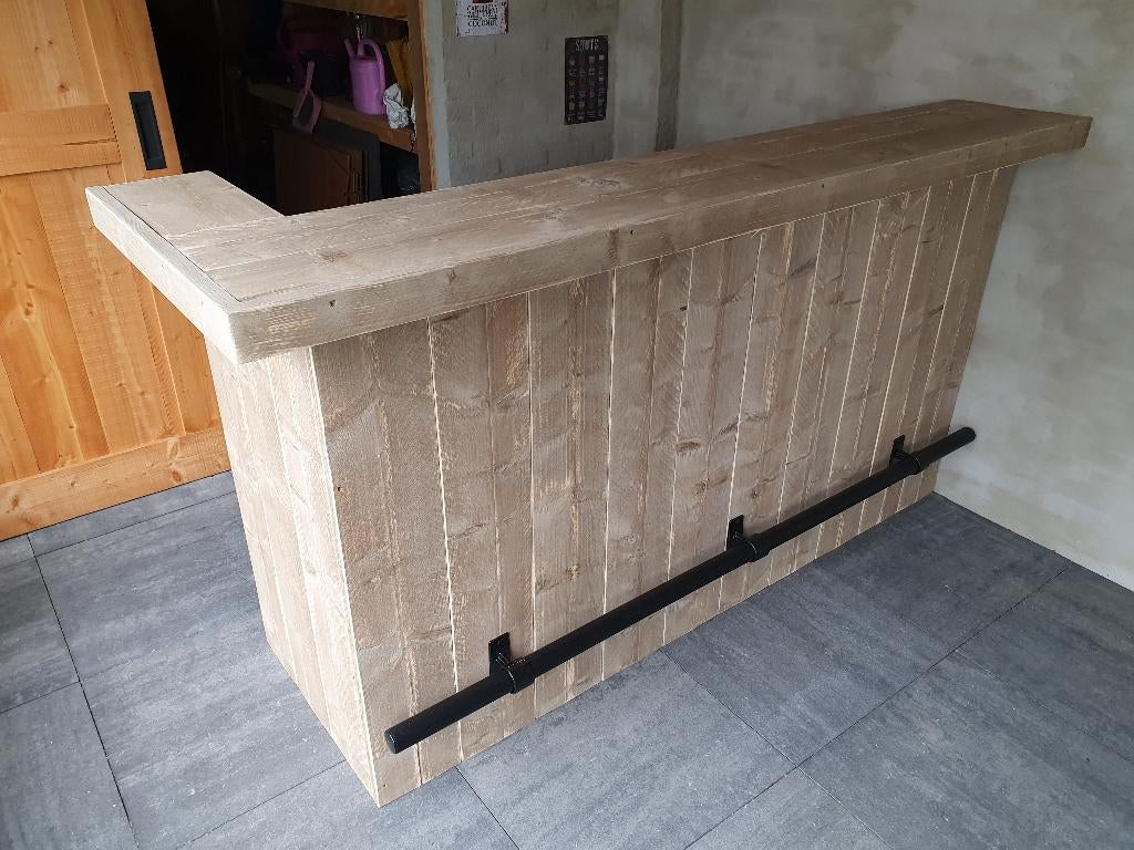 Unieke kwaliteit bar, toog van steigerhout in elke maat/vorm, Enlèvement, Neuf
