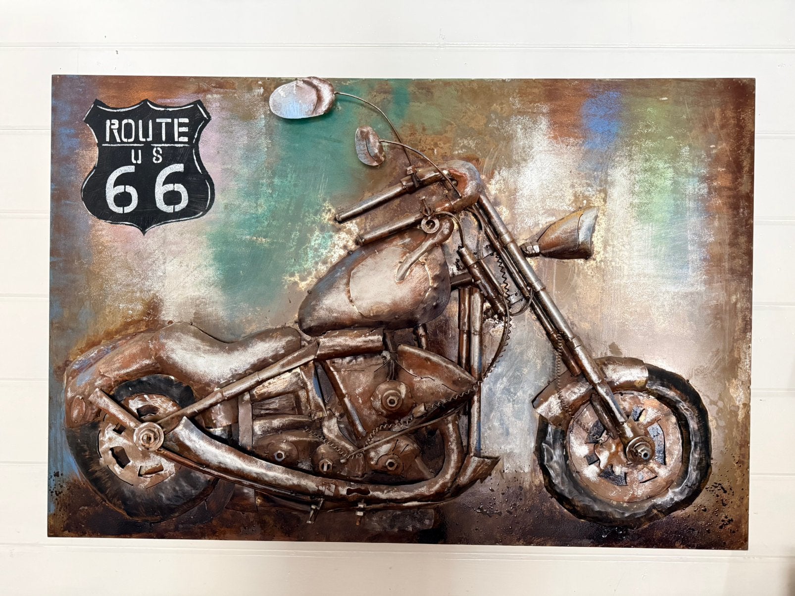 3D Metalen Schilderij Route 66., Enlèvement, Comme neuf, Tableau