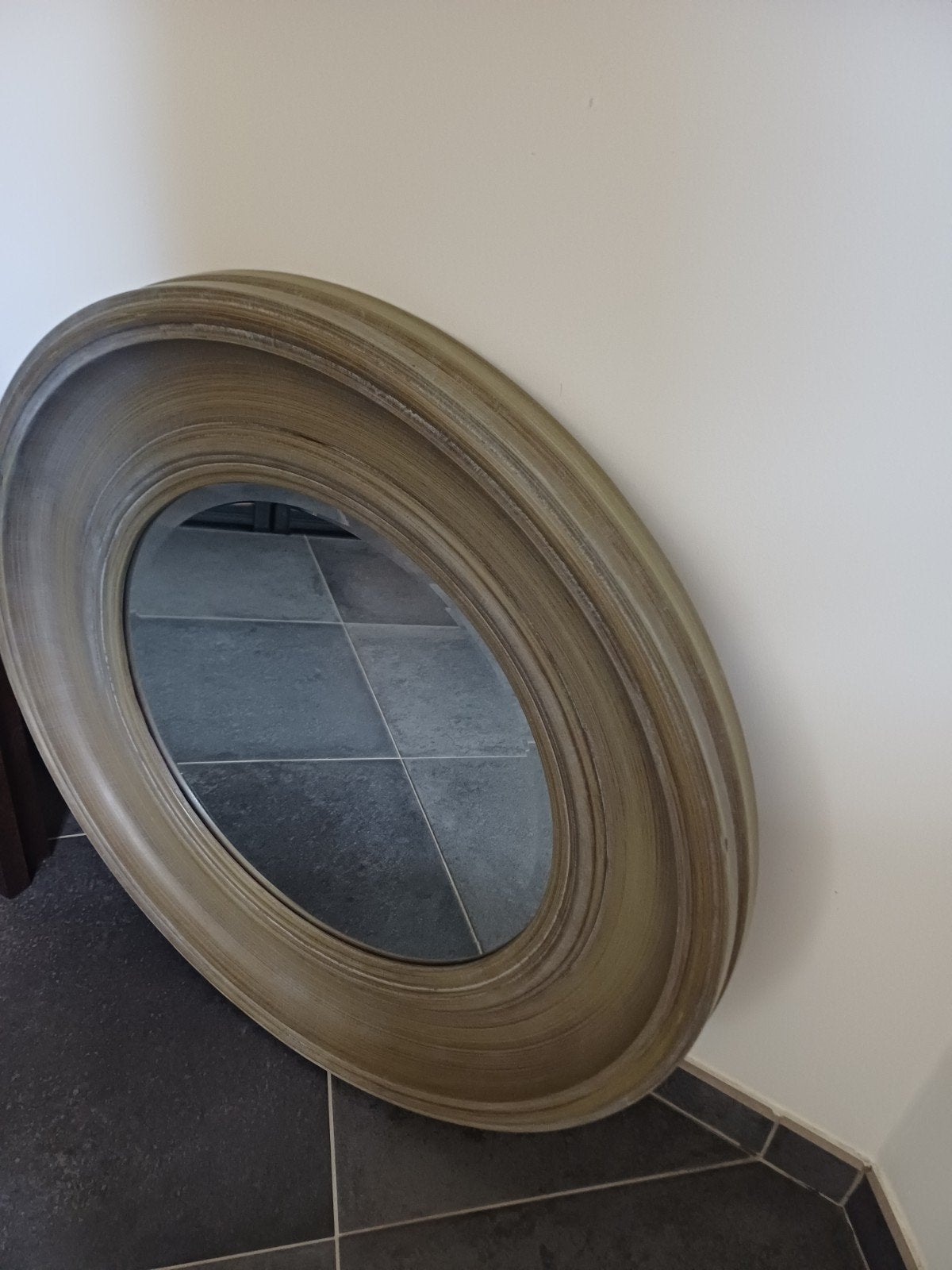 Prachtige ronde landeliike spiegel, pr interieurs, 65 cm, Antiek en Kunst, Ophalen, Rond, 50 tot 100 cm, Minder dan 100 cm