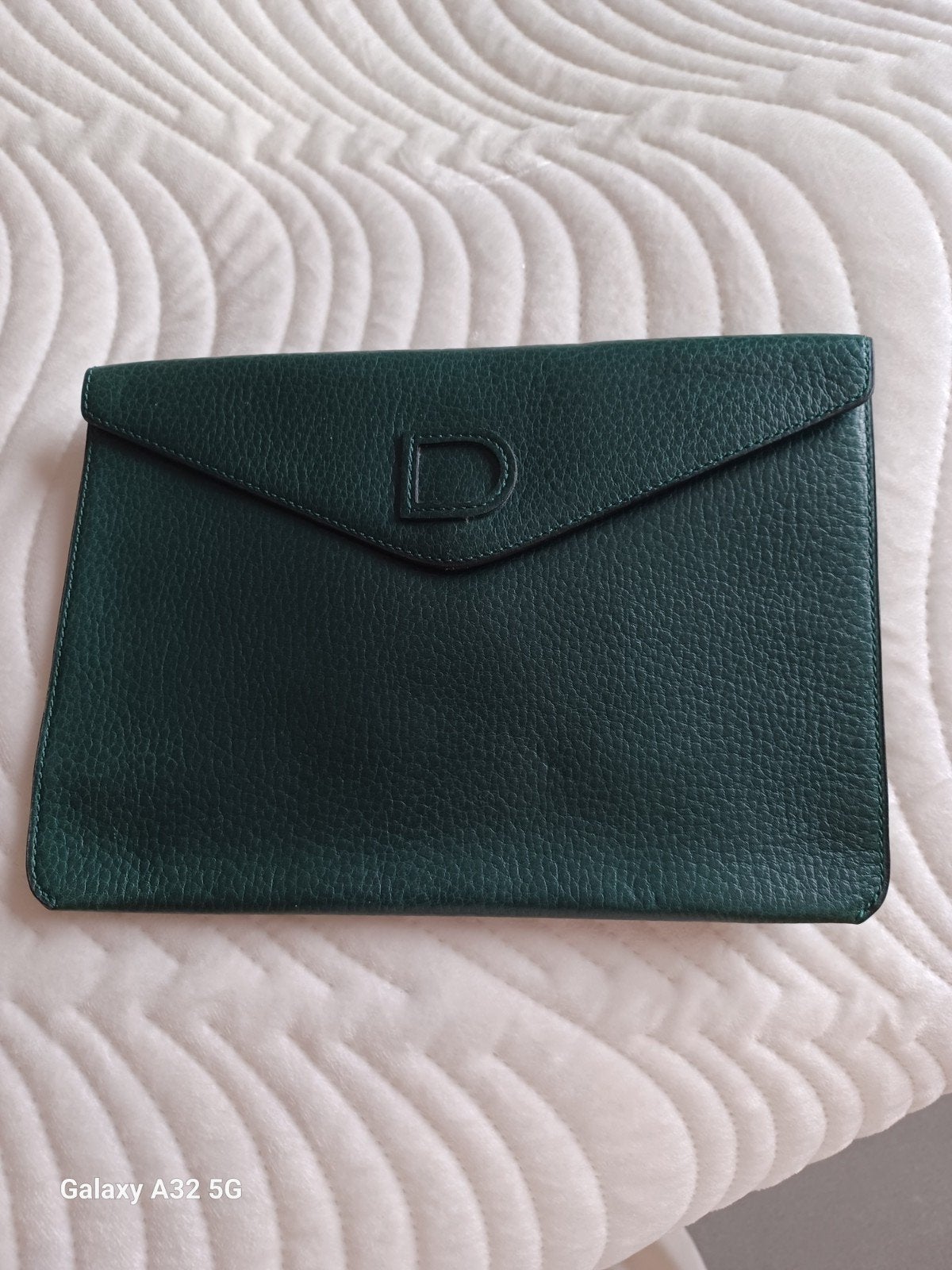 DELVAUX Pochette-sac FUSEE vert anglais siglé, Envoi, Vert