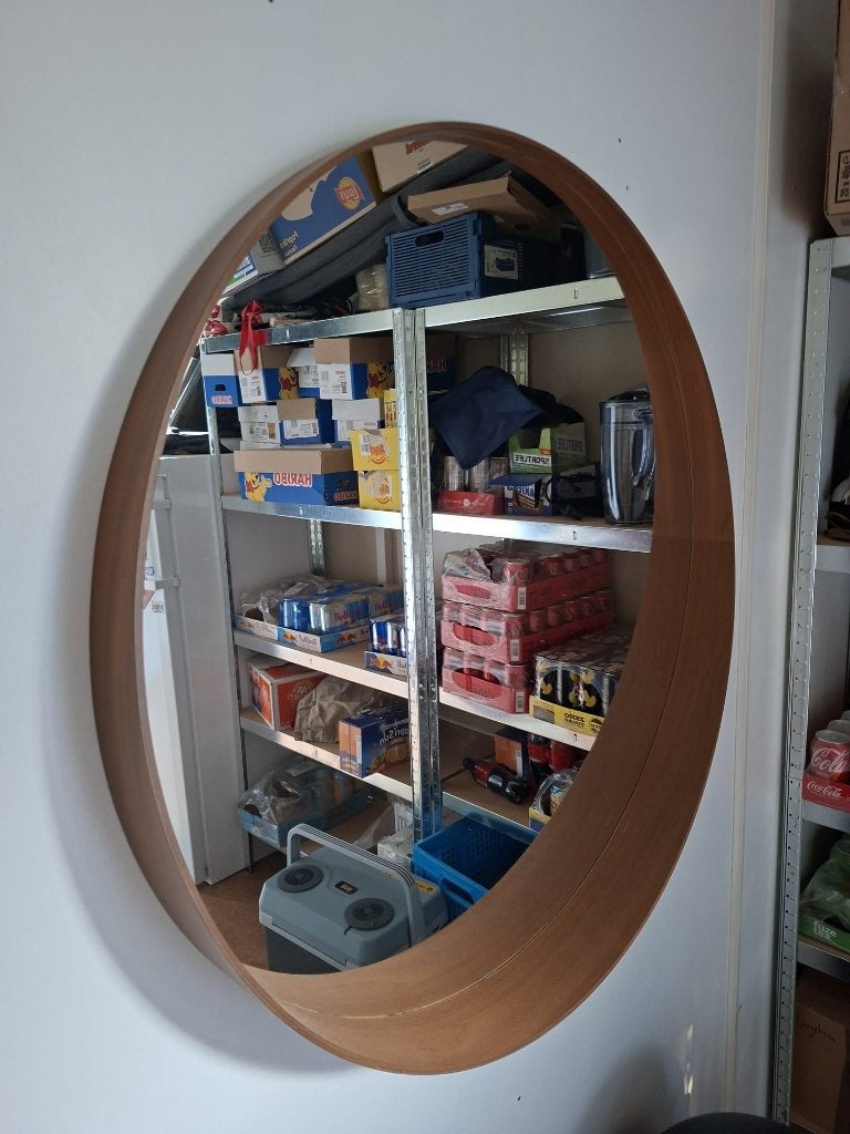 Ronde Spiegel 80cm Doorsnede, Huis en Inrichting, Woonaccessoires | Spiegels, Rond, Ophalen of Verzenden, Zo goed als nieuw, 75 tot 100 cm
